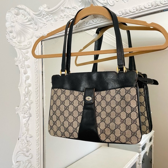 AUTHENTIC Vintage Gucci GG Plus Shoulder Monogram Handbag - Picture 2 of 14